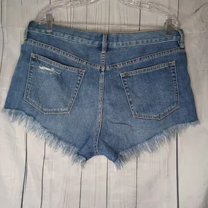 We The Free Blue Jean Shorts Distressed Frayed Hem thumbnail 6