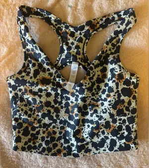 Sage Women's Racerback Sports Bra - Black and Brown Pattern thumbnail 1