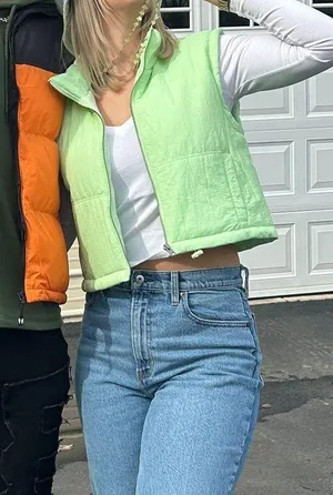 Marshalls Neon Green Puffer Vest thumbnail 1