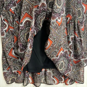 AB Studio Floral‎ Paisley Sheer Blouse Women's Large Boho Flared Hippie Babydoll thumbnail 10