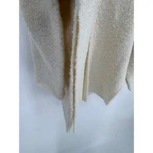 HYFVE Cardigan Sweater Womens Medium Cream Rosette Oversized Wool Blend Boucle thumbnail 5