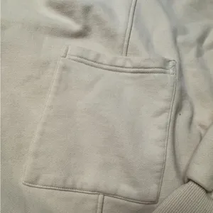 🤍 Nap Cotton Drawstring Hem Sweatshirt 🧶 Beige Oversized Pocket‎ Pullover M ✨ Yellow Size M thumbnail 2
