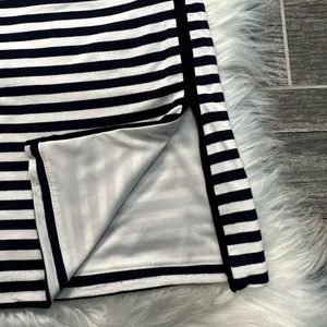 White House Black Market Navy and White Striped Long Sleeve Shirt thumbnail 4