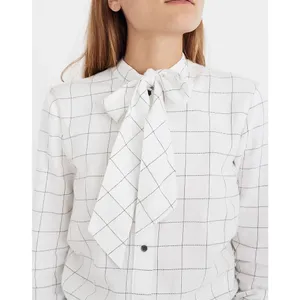 Madewell Flannel Tie-Neck Shirt in Windowpane‎ sz S thumbnail 3