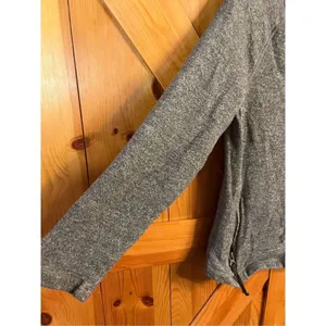 Eddie Bauer Gray Heather LS Zip Loose Fit Y-Neckline Cardigan Women's Large (339 thumbnail 2