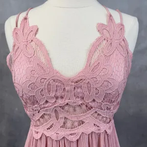 Trixxi Lace Overlay Mini Dress Size Small‎ Pink Flowy Boho Coquette Summer Girly thumbnail 4