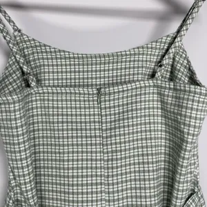 John Galt Plaid Shift Dress Mini White Gingham Preppy Pistachio Green Picnic thumbnail 8