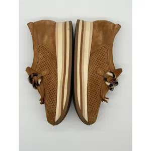Softwaves Cadie Platform Suede Loafers Womens 38 Tan Chain Wedge Shoes 7-7.5 thumbnail 4