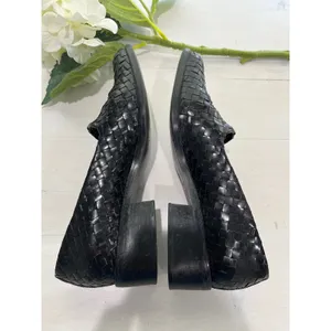 Nine West Black Woven‎ Leather Block Heel Pumps Shoes 6M thumbnail 6