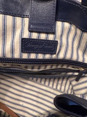 Dooney & Bourke Navy Leather Satchel with Gold Hardware thumbnail 5