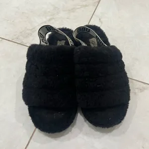 UGG Black Fluff Yeah Slingback Slippers Size 9 US thumbnail 2