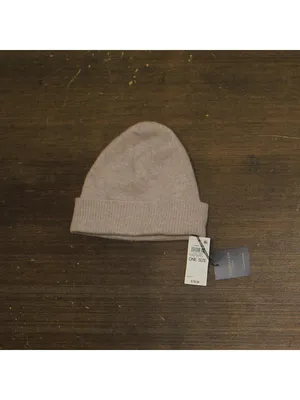 NWT Charter Club Womens 100% Cashmere Cuffed Beanie Pearl Taupe Heather Brown thumbnail 5