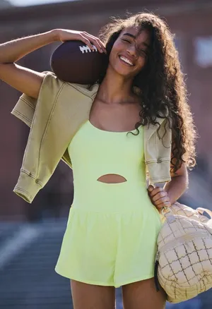 FP Movement Women's Righteous‎ Runsie sour citrus size xl NWT thumbnail 1