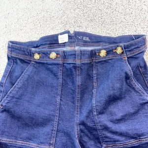 PILCO Womens 24T High Rise Wide Leg Cropped Jeans Button‎ Dark Wash Denim Boho thumbnail 2