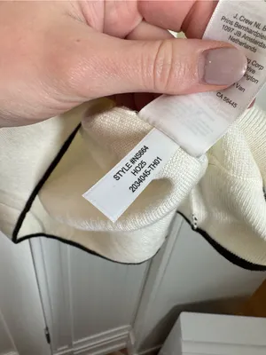 Madewell Merino Wool Pullover Sweater ivory & black trim size large capsule 2025 thumbnail 7