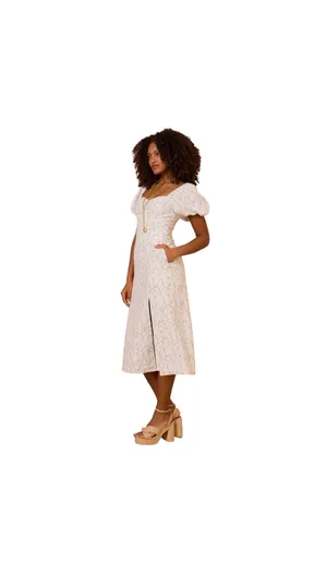 Altar’d State Everleigh puff sleeve floral midi dress - large thumbnail 9