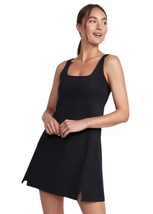 🆕Old Navy Active Black PowerSoft Square Neck Athletic Dress thumbnail 1