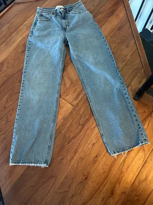 Abercrombie & Fitch The Loose High Rise Blue Denim Jeans Size 24 thumbnail 3