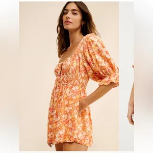 FREE PEOPLE Show‎ Me Love Romper in Orange size XS thumbnail 2