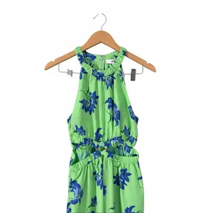Likely Constellation Dress Green Blue Floral Cutout Halter Midi Size 8 NEW thumbnail 5