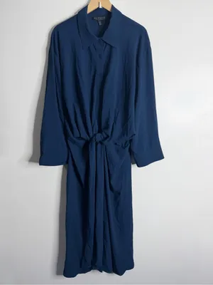 Eloquii Oversized‎ Navy Tie Front Dress 20W Elegant Quiet Luxury Contemporary thumbnail 2