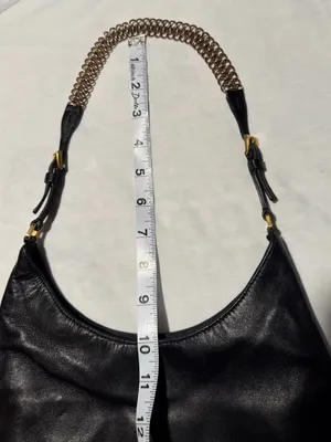 Prada Black Leather Hobo with Gold Chain Accent and dust bag . thumbnail 16
