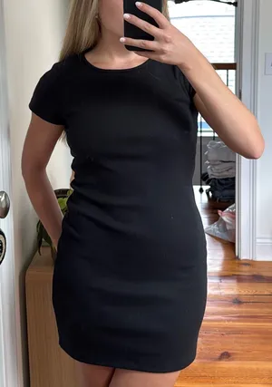Princess Polly Black Ribbed Mini Dress thumbnail 1
