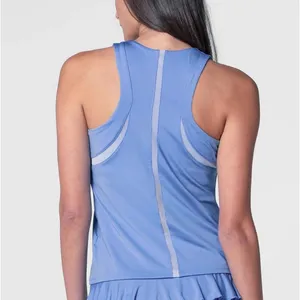Lucky In Love Linen High Neck Action Tank Women L Peri Blue Tennis Pickleball thumbnail 2