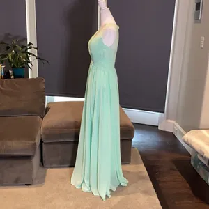 Women’s Green Full Length Sleeveless Chiffon Bridesmaid Formal Dress Size 4 NWT thumbnail 3