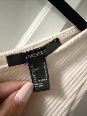 Forever 21 White Ribbed V-Neck Maxi Dress thumbnail 2