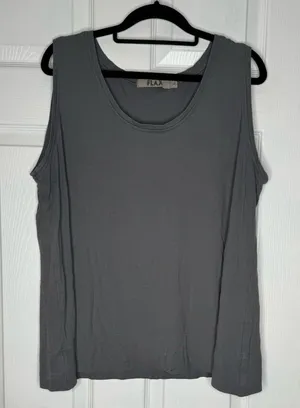 FLAX Gray Minimalist Made In USA Tank Top Size‎ Large thumbnail 1