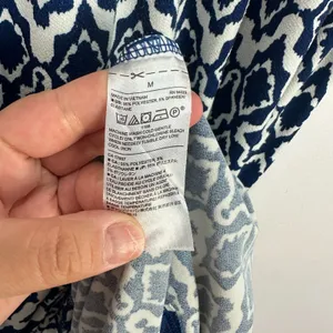Banana Republic Ikat Maxi Dress Womens Medium Blue White Sleeveless‎ Resort Chic thumbnail 7