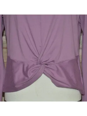Free Fly Womens XL Twist-Front Long Sleeve Top Purple Athletic Athleisure MINT thumbnail 3