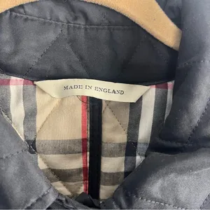 BURBERRY London QUILTED JACKET WOMENS Small BLACK Button Nova Double Breast thumbnail 2