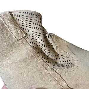 Crown Vintage Women’s Beige Suede Western Wedge Ankle Boots Size 7.5 thumbnail 8