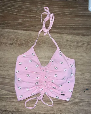Hollister baby pink halter tank small thumbnail 1