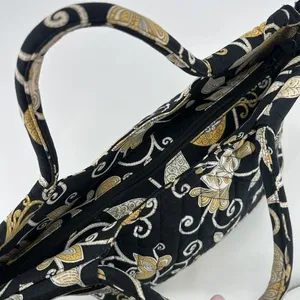 Vera Bradley Sherry Mini Tote in‎ Yellow Bird Quilted Black & Yellow Handbag thumbnail 6