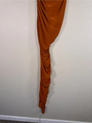 Norma Kamali Diana One Shoulder Ruched Gown Bronze Womens S Bodycon Midi Baddie thumbnail 9