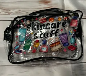 Clear Skincare Stuff Bag with Colorful Graphics thumbnail 1