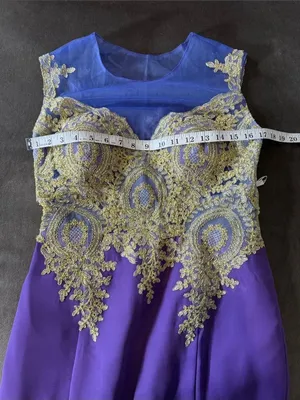 Women’s Purple Formal Evening Gown Gold Accents Mermaid Fit Train Size 10 NWT thumbnail 10