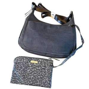Baggallini Peek A‎ Boo Crossbody Hobo Bag Black Medium Travel Purse Everyday thumbnail 1
