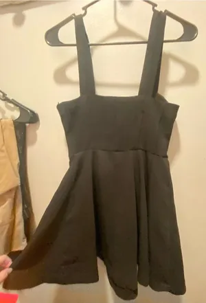 Zara Black Square-Neck Sleeveless Dress thumbnail 1