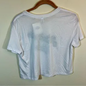 Bella Canvas White Michigan State Crop‎ Top Medium NWT thumbnail 6