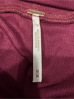 NWT Free People Red Uptown Turtleneck Top thumbnail 6