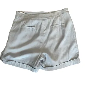 Michael Kors Blue Linen Trouser Shorts SIZE 10 Pleated Wide Leg Designer $125 thumbnail 10
