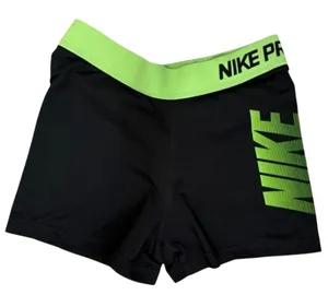 Nike pro black green athletic drifit shorts women’s small compression training thumbnail 1