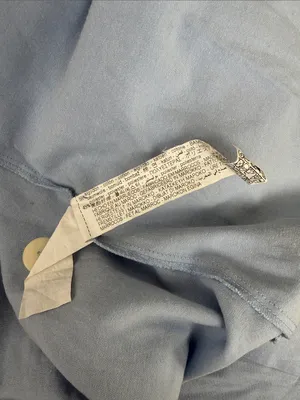 Women’s Zara blue balloon sleeve button down cotton blend blouse shirt thumbnail 5