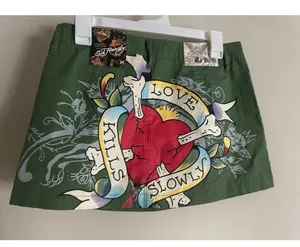 Ed Hardy Mini Skirt Size M NWT Vintage Inspired thumbnail 2