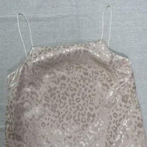 TopShop | Beige Satin Leopard Print Shift Dress | Size 6 thumbnail 3