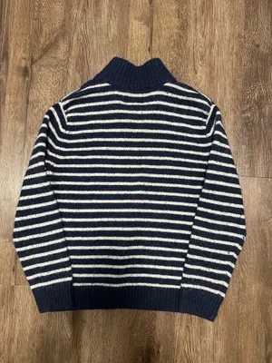 American Eagle Navy Blue Striped 1/4 Zip Sweater thumbnail 4